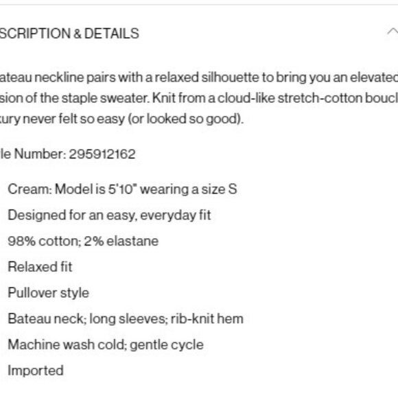 NWT - Club Monaco Bouclé Sweater - Picture 5 of 6